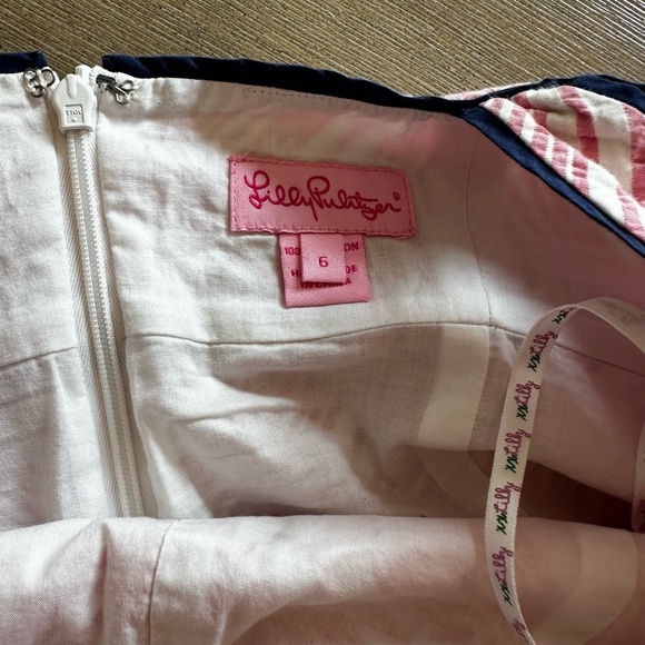 Lilly Pulitzer 6 Pink and White Chevron sundress summer beach - Picture 4 of 7